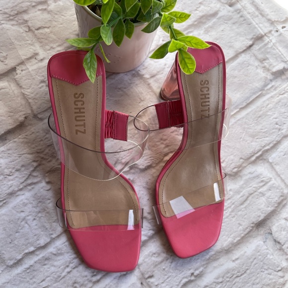 SCHUTZ ariella acrylic high heel multimeter transparent size 6.5 New - Picture 9 of 16
